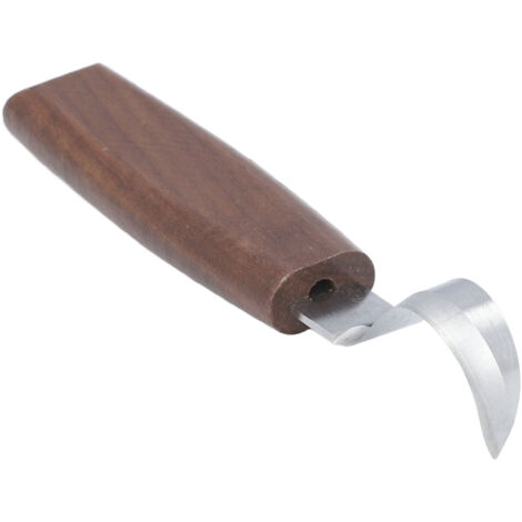 Wood Carving Tool with Flat Handle Bend Blade Hook Cut Whittling Digging Tool for Spoon Making Fine Engraving (1/5)