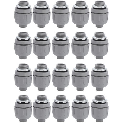 20 Pcs Liquid Tight Conduit Connector 1/2 Inch NPT Nylon 6 Non Metallic Conduit Fittings (1/5)