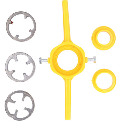6PCS Set Thread Maker Tool Pipe PVC Threader Plumbing Tool with 1/2in 3/4in 1in NPT Dies (1/5)