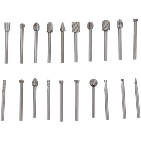 20Pcs HSS Burr Set Wood Carving Drill Bits Grinding Woodworking Milling Cutters for Chamfering (1/5)