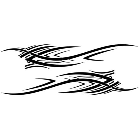 2pcs Car Body Decal Flame Graphic Universal Waterproof Self Adhesive Removable Automotive Door Sticker Decoration Accessories Black (1/5)