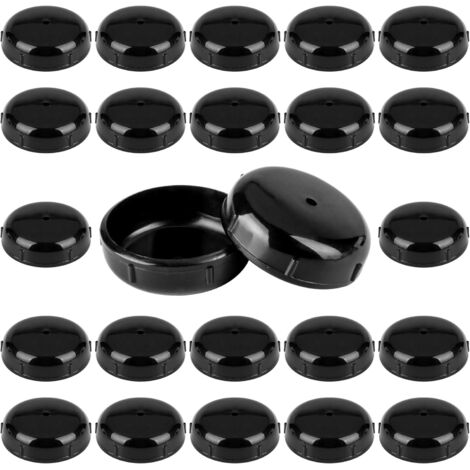 24-Pack Wrought Iron Patio Furniture Feet Caps 1-1/2 inch Round Plastic Outdoor Chair Leg Caps, Patio Chair Leg Caps for Metal Chairs, Patio Furniture Replacement Feet for Chairs & Tables, Black