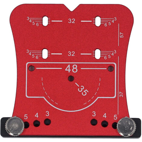 35mm Hinge Hole Jig Aluminum Alloy Drilling Guide Template Woodworking Punching Locator for Cabinet Door Red (1/5)