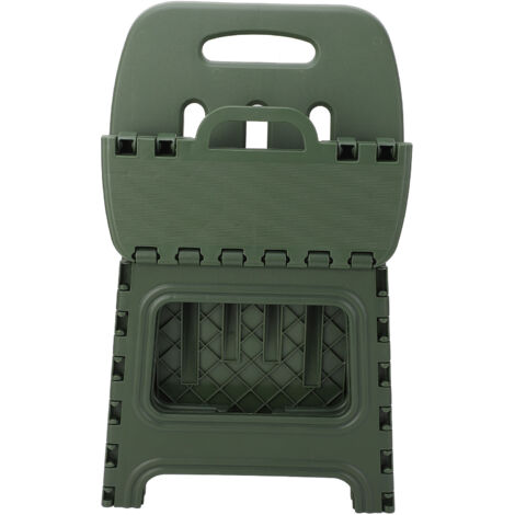 Folding Step Stool PP Thickened Portable Small Kids Step Stool with Handle for Outdoor Camping Fishing Picnic Green L