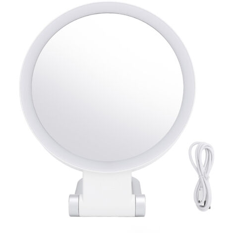 Travel Makeup Mirror with Light White Stand Adjustable Angle Magnifying Mirror Double Sided Magnification Vanity Mirror for Home Travel 20X (1/5)