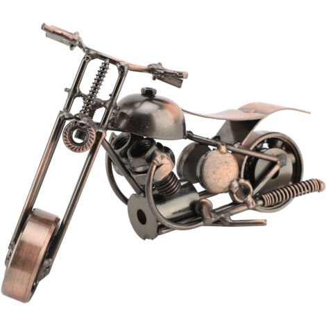 Handcrafted Motorcycle Model Iron Art Decorative Movable Wheel Motorcycle Ornament Desk Decor Gift (1/5)
