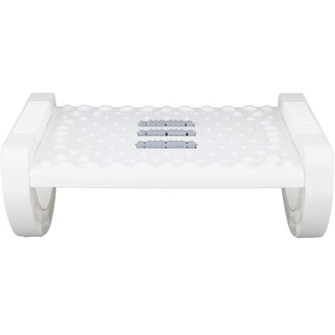 Foot Rest for Under Desk Relieve Fatigue Improve Work Efficiency Rocking Foot Stool with Roller Message for Office Desk White (1/5)