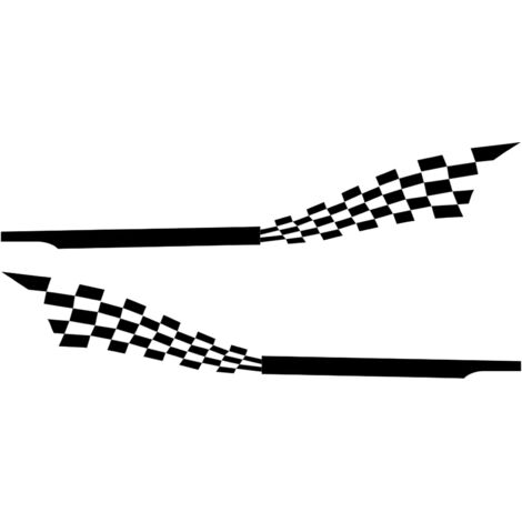 2pcs Stripe Car Decal Graphic Universal Waterproof Self Adhesive Removable Checkered Car Door Body Side Sticker Black (1/5)