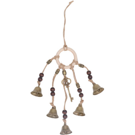 Witch Bell for Door Knob Home Protection Wooden Ring Decoration Stress Relieve Antique Hanging Wind Chimes Witchcraft Bell (1/5)