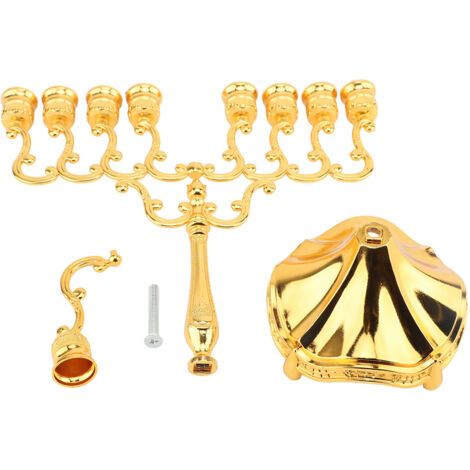 Candle Holder 9 Branches Alloy Vintage Decorative Candlestick Holder for Weddings Gold Color (1/5)