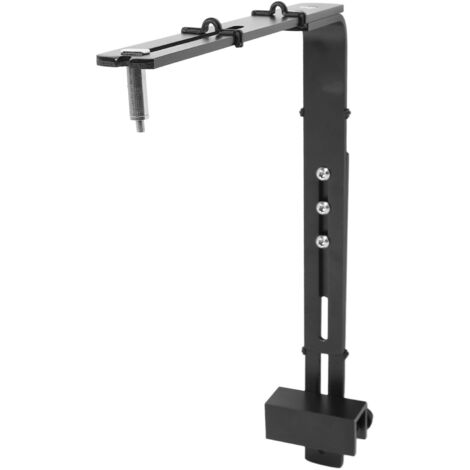 Fish Tank Light Stand Aluminum Alloy Adjustable Height High Stability Reptile Lamp Stand for Aquariums Black(Thickness 5mm) (1/5)