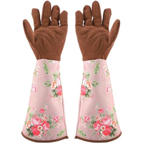 A Pair of Puncture proof Anti slip AbrasiOn resistant Garden Gloves with Long Sleeve(Coffee) (1/5)