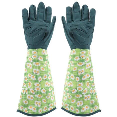 A Pair of Puncture proof Anti slip AbrasiOn resistant Garden Gloves with Long Sleeve(Green) (1/5)