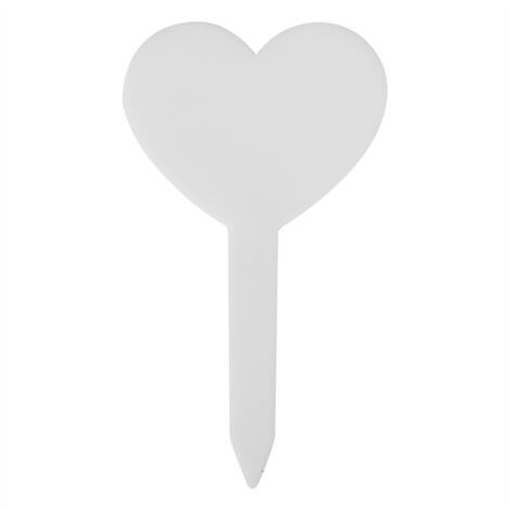 100PCS Colors Gardening Label Heart shape Plant Label PVC Material Waterproof Durable White (1/5)