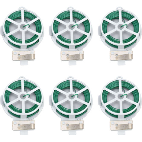 6Pcs Green Tie Wire Gardening Twist Tie Climbing Vine Tie Wire for DIY Flower Fixed Plant Support (1/5)