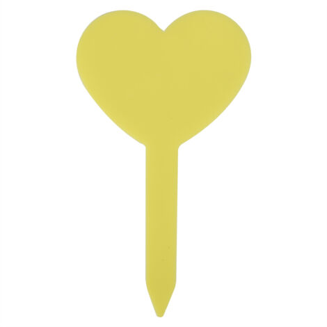 100PCS Colors Gardening Label Heart shape Plant Label PVC Material Waterproof Durable Yellow (1/5)