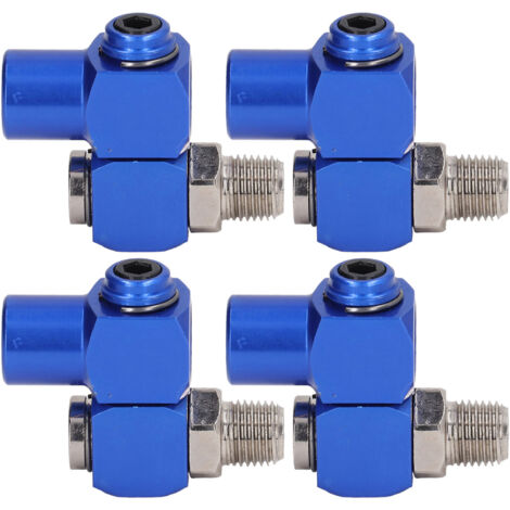 4Pcs 1/4in NPT Swiveling Air Fitting Hose Connector 360° Rotating Pneumatic Tool Adapter 150PSI (1/5)
