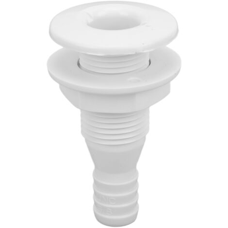5/8in Thru Hull Fitting Straight ABS Impact Resistance Hose Connector Accessory for Boats MarinesWhite (1/5)