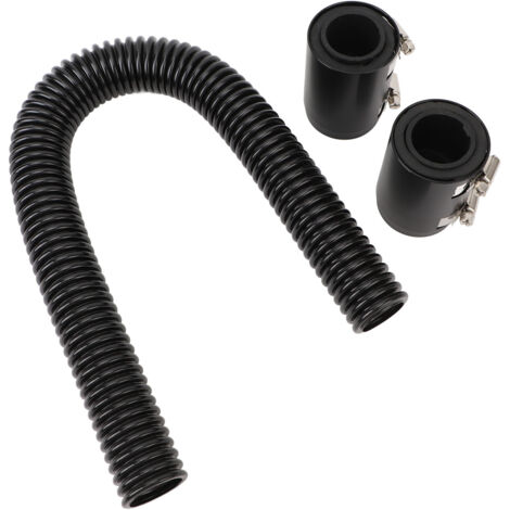 Radiator Hose 24in Stainless Steel Efficient Cooling Radiator Coolant Hose Kit for 1‑1/4in 1‑1/2in 1‑3/4in 1‑5/8in Radiator Neck Black