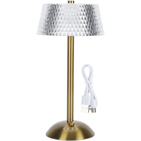 Dimmable Crystal Table Lamp 3 Color Changing Touch Control LED Rechargeable Desk Lamp for Bedroom Living Room Bathroom
