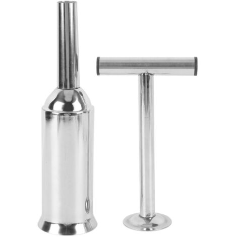 304 Stainless Steel Sausage Stuffer Tube Filler Meat Filling Funnel Stuffer Tube Manual Sausage Filling Tool for Xmas Household Use Push Type S (1/5)