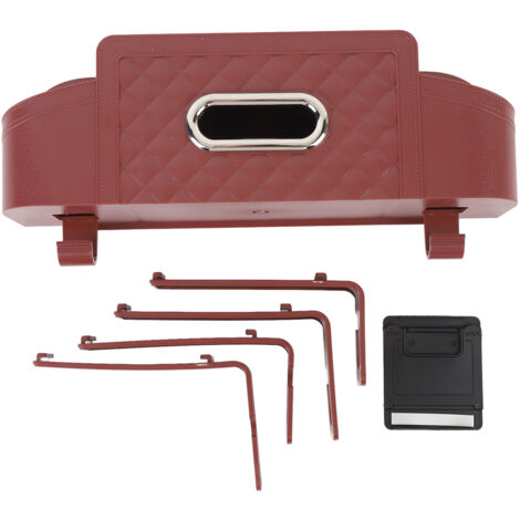 Car Back Seat Organizer with 2 Drink Cup Holder Tissue Box Hooks Phone Holder Multifunctional Storage for Travel Burgundy (1/5)