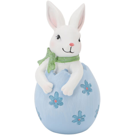 Easter Bunny Egg Decoration Resin Spring Easter Rabbit Decor Figurine Tabletop Decoration for Party Home Holiday Blue (1/5)