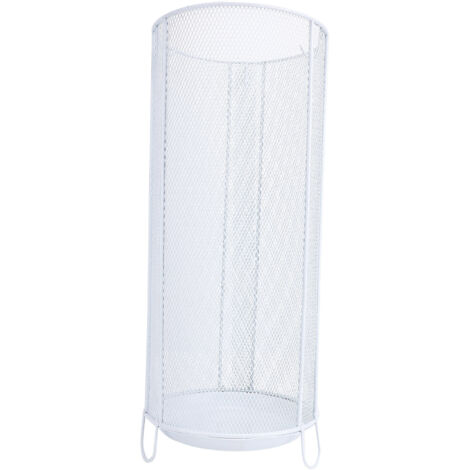 Round Umbrella Stand Rack Freestanding Umbrella Holder Bin Canes Walking Sticks Holder for Entryway Home Office Hotel B White (1/5)