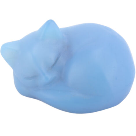 Crystal Sleeping Cat Stone 3.6x3.4x2cm Cute Crystal Cat Statue Office Desk Decoration Blue Protein (1/5)