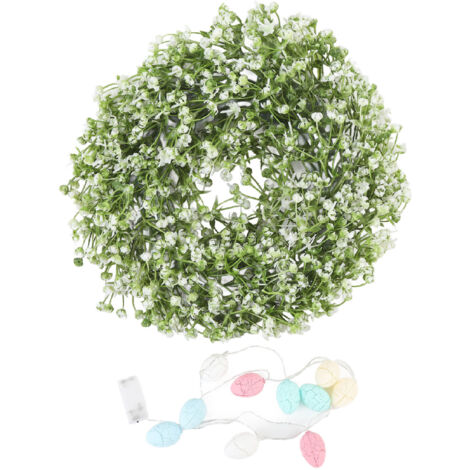 Lighted Easter Garland Artificial Garland with Colored Easter Egg Decorations for Home Kitchen Mantle Fireplace Indoor Outdoor Holiday Party (1/5)