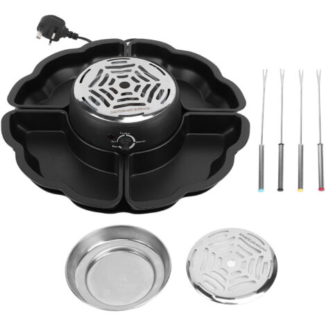 Chocolate Fondue Set Tabletop Indoor Smores Kit Electric Smores Roaster with Detachable Trays for Game Night Movie Night Date Night GB Plug 220V