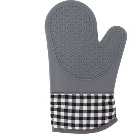 Silicone and Cotton Mitts Heat Resistant Glove Oven Glove for Home Kitchen Bakery Hotel (1/5)