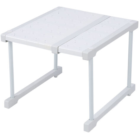 Expandable Cabinet Shelf Carbon Steel ABS PP Closet Storage Shelf Cabinet Organizer Riser Rack for Kitchen Cupboard Under Sink 27 to 38cm/10.6 to 15.0in (1/5)