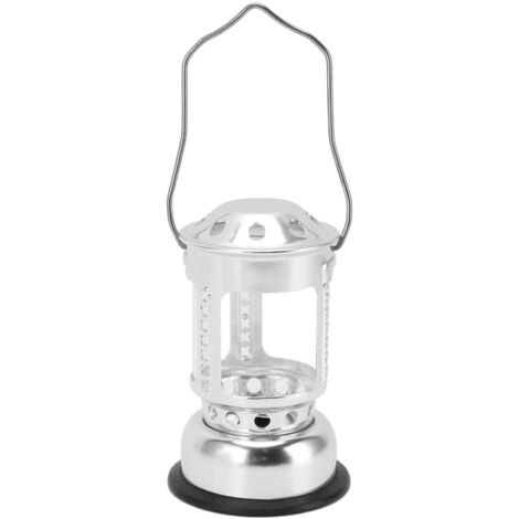 Portable Candle Lantern Lamp Hanging Tea Light Candle Holder Lantern for Indoor Outdoor Camping Night Fishing Silver Aluminum Alloy (1/5)