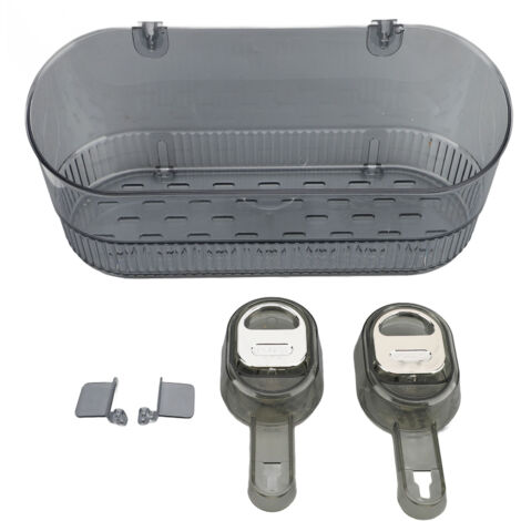 Bathroom Suction Cup Storage Holder Multifunctional Water Resistant Plastic Efficient Drainage Suction Cup Shower Caddy for Toiletries Transparent Grey (1/5)
