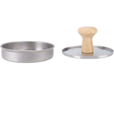 Burger Press Stainless Steel Patty Maker Hamburger Meat Press with Beech Wood Handle for Home Fast Food Restaurants (1/5)