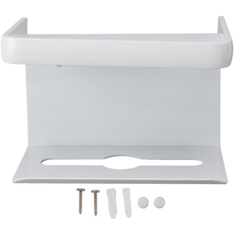 Toilet Paper Holder Wall Mount Tissue Roll Storage Rack Aluminum Tissue Dispenser for Bathroom Washroom White (1/5)