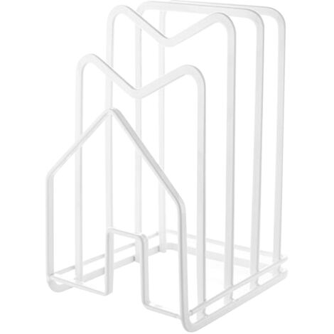 Cutting Board Storage Rack Versatile Chopping Board Pot Pan Lid Stand Holder Organizer for Kitchen Cabinet Countertop White (1/5)