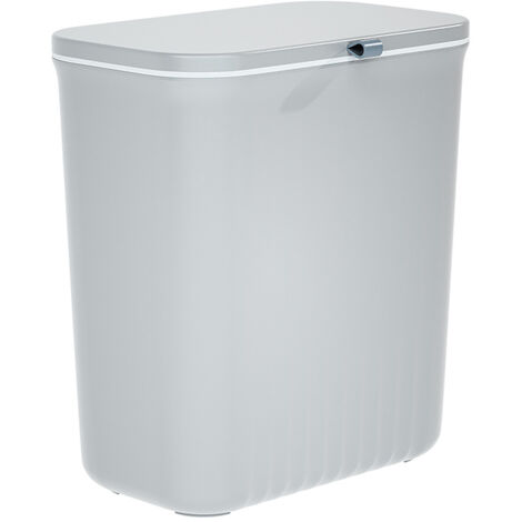 Wall Mounted Garbage Can Multipurpose Plastic Slim Trash Bin with Lid for Bathroom Kitchen Bedroom Office (1/5)