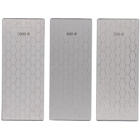 3PCS Sharpening Stone with Non Slip Base 200 400 1000 Grit Knife Sharpening Stone for Kitchen Outdoor (1/5)