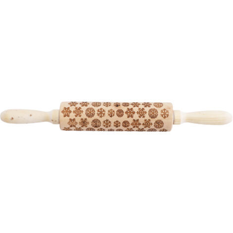 Wooden Rolling Pin Multifunctional Embossed Cook Classic Rolling Pin for Baking Fondant JM01675 (1/5)