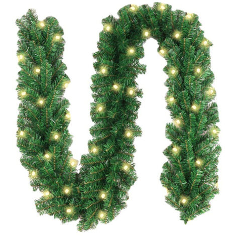 2.7m Christmas Wreath Christmas Rattan Mantel Decoration Wreath Wicker Garland with 30 LED (1/5)