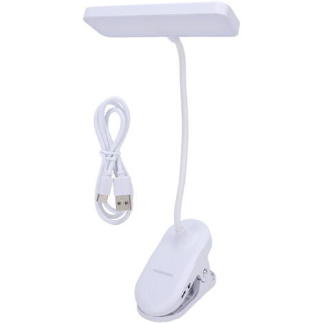 Desk Clip On Lamp 3 Color Temperature Stepless Dimming Rechargeable LED Desk Lamp with Clamp Reading Light for Headboard Bed (1/5)