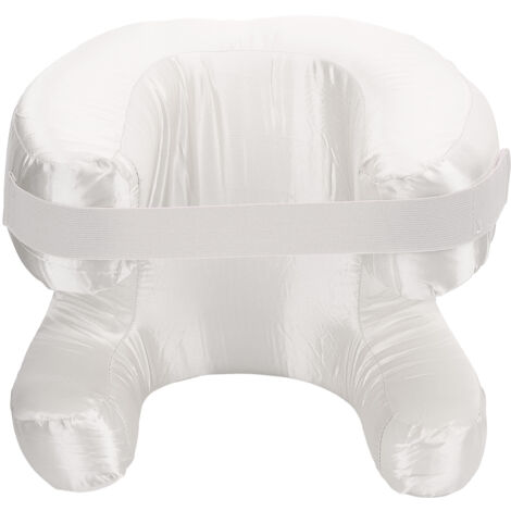 Face Pillow Silk Fabric Memory Foam Soft Cushioning Ergonomic Beauty Pillow for Back Sleep White (1/5)