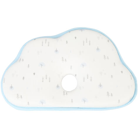 Plant Pattern White Baby Head Pillow Memory Foam Cotton Washable Infant Head Pillow for Sleeping (1/5)