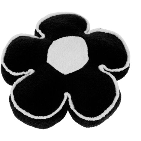 Flower Plush Throw Pillow 60cm Multifunctional Flower Shaped Plush Throw Pillow for Home Black (1/5)