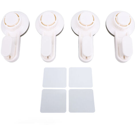 4pcs Vacuum Suction Hook Holder Powerful Water Proof No Punch Space Saving Suction Shower Hook for Glass Mirrors White (1/5)