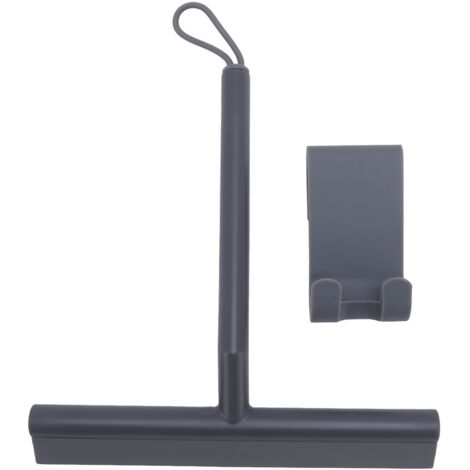 Shower Squeegee TPE PP Soft Head Glass Door Mirror Car Window Squeegee with Hanging Rope and Hook Grey (1/5)