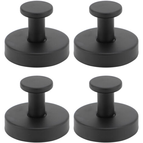 4 Pcs Suction Cup Hooks Stainless Steel Water Resistant Suction Towel Hangers for Bathroom Kitchen Black (1/5)
