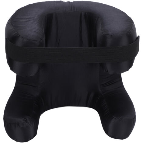 Face Pillow Silk Fabric Memory Foam Soft Cushioning Ergonomic Beauty Pillow for Back Sleep Black (1/5)